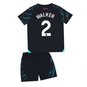 Manchester City Kyle Walker #2 Tredje Kläder Barn 2023-24 Kortärmad (+ Korta byxor)
